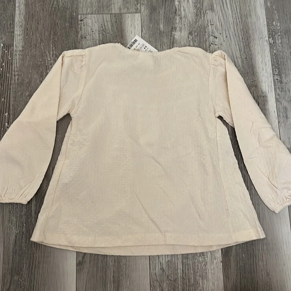 Zara Smocked Structured Blouse Top